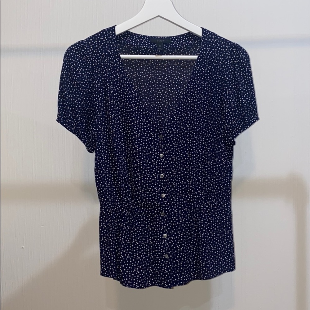 J Crew button front peplum blouse